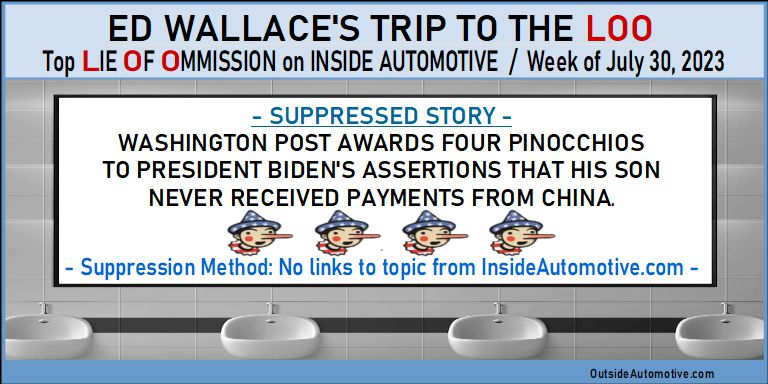 Inside Automotives Lie of Omission: Washington Post fails Biden's claims of no China payments to son.
